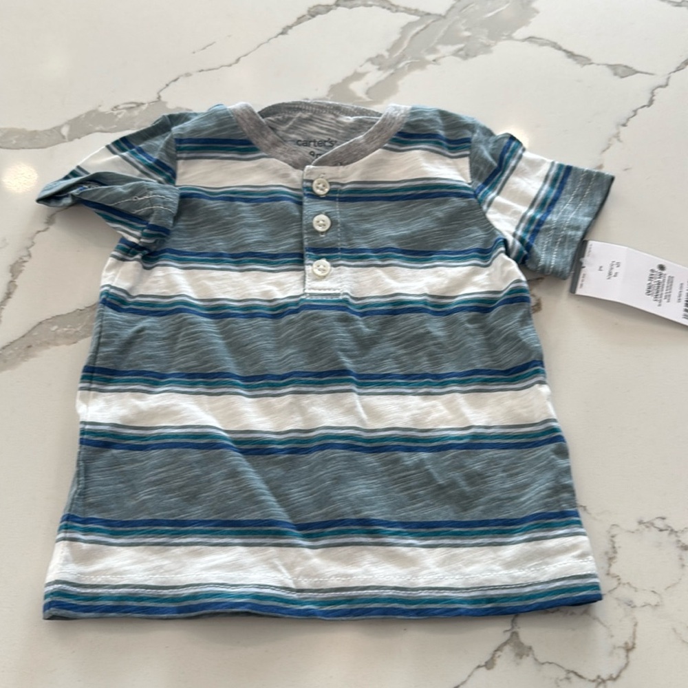 Carters striped tee shirt 9m nwt